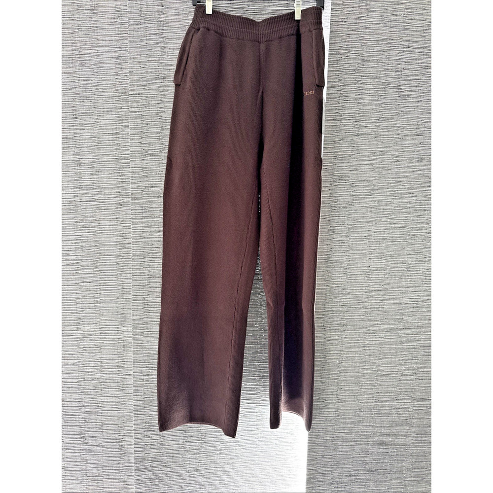 Cernucci Rib Knit Joggers, Brown, Large